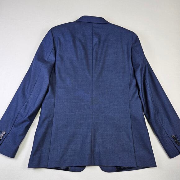 Banana Republic Mens Sharkskin Blazer Slim Fit Jacket 40R Navy Blue Stretch NEW - Picture 5 of 14